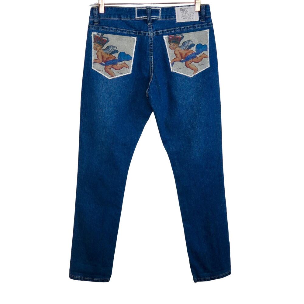 Y2k Vtg. Saint Vincent Clothing Cherub Pocket High Rise Straight Leg Jeans 10